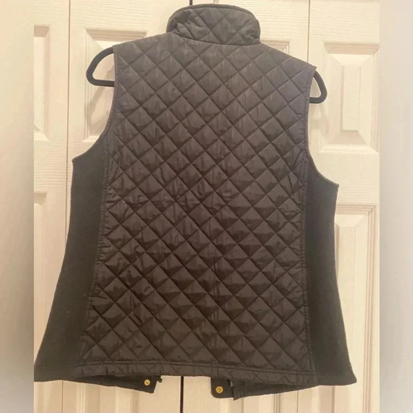 Cynthia Rowley Women’s Quilted Black Zip/Snap Front Vest Pockets EUC Size Medium - Picture 3 of 6